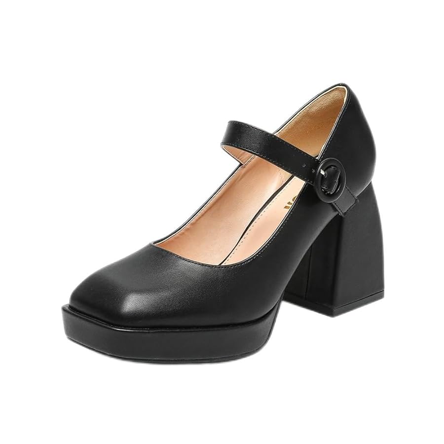 専用GRAPE Black Mary Jane Platform shoes Amazon.com | Lug Sole Mary Janes for Women Double Strap